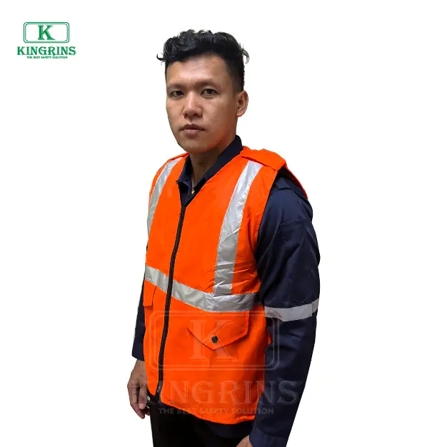 KINGRINS - Rompi parkir / rompi juru parkir parasut busa Orange / rompi proyek busa orange