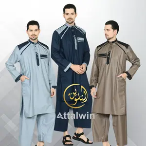 Attalwin - Gamis Jubah Pria Setelan Kurtah Umroh Haji Tanpa Manset SD018