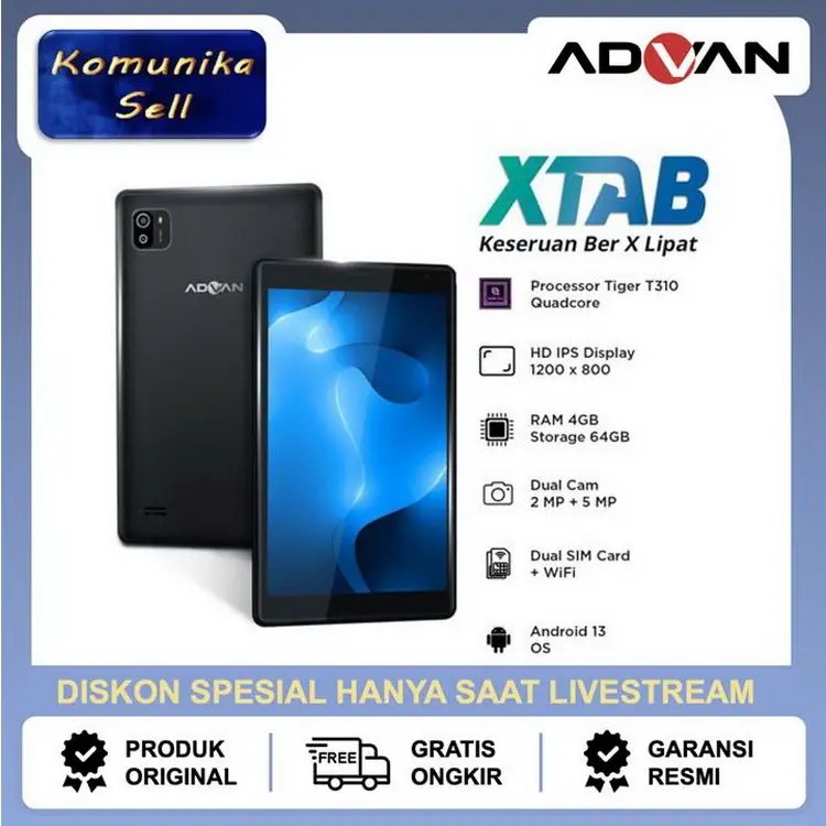 Advan XTab Unisoc Tiger T310 4G- 4GB/64GB