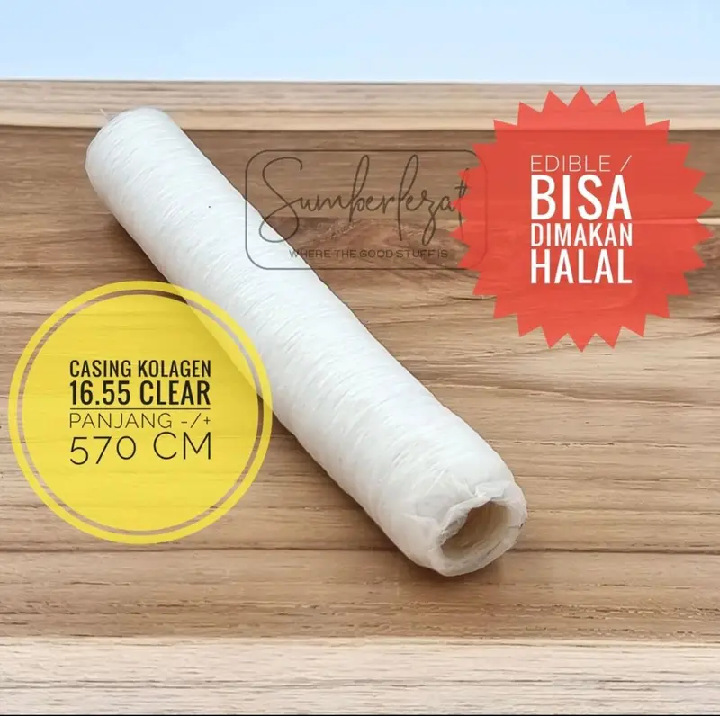 Casing Selongsong Sosis Kolagen Collagen , selulosa dan polyamide Edible Halal , kulit sosis perlengkapan memasak dapur. 5