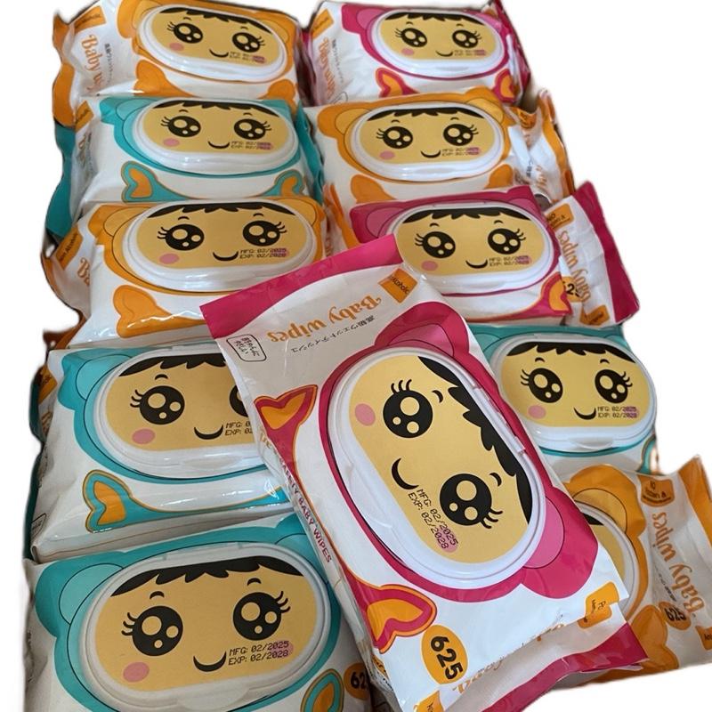 [Giá sỉ] BABYWIPE Combo 10 Bịch Khăn Giấy Ướt Không Mùi Bịch To 625gram Khổ Giấy 18x24cm Vải Bi Không Dệt Mềm Mịn An Toàn Cho Da Bé Hạn Sử Dụng 2028
