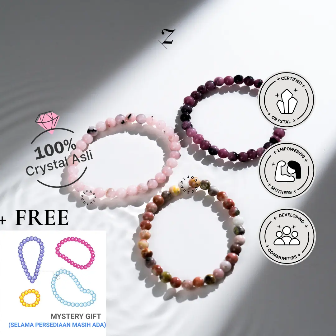Zupazupazuu Crystal Bracelet - Gelang Batu Alam Kristal Aesthetic Wanita