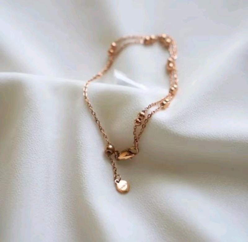 Product Introduction of Gelang Tangan Titanium Wanita Rantai Nori Model Biji Lada Aksesoris Elegan Premium Anti Karat dan Luntur Bracelets Emas 16