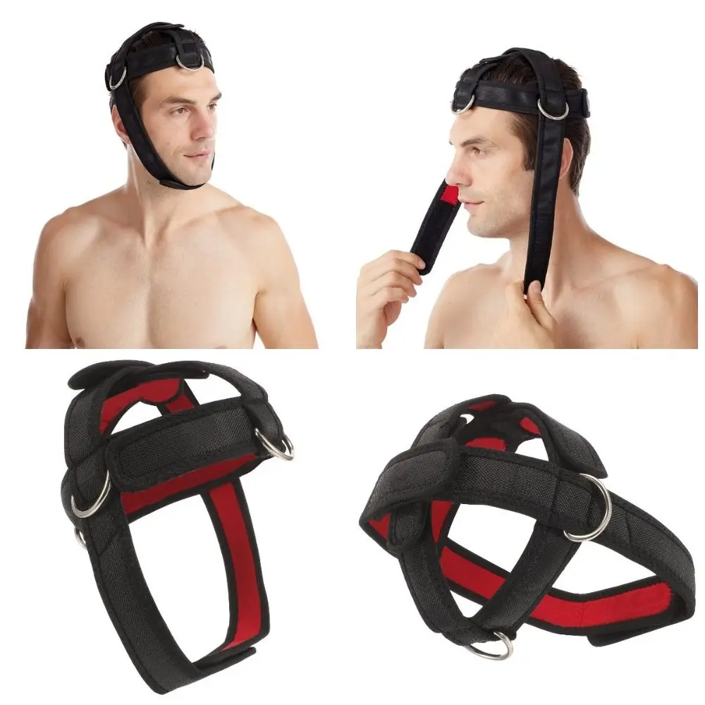 Weight Lifting Training Adjustable Head Training Harness Black Multifunctional Head and Neck Trainer Band Fitness Equipment Durable Neck Strength Training Strap Home