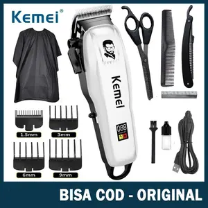 Paket Grosir ( BISA COD ) Hair Clipper Kemei 3IN1 Rechargeable Alat Cukur Rambut Kumis dan Jenggot Modern Elektrik