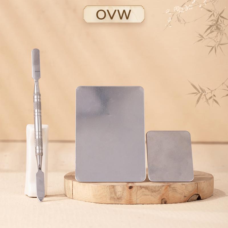 Bộ Khay Bảng Màu Kem Che Khuyết Điểm Kem Nền Dạng Lỏng Bằng Thép Không Gỉ, OVW, Phụ Kiện Trang Điểm, TSP01, Để Pha Trộn
