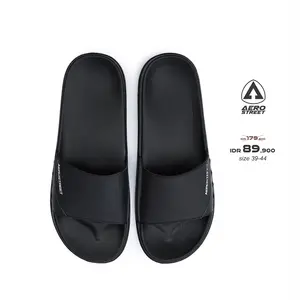 Aerostreet 39-44 Garvi Hitam Hitam - Sandal Selop Pria Wanita BAAAA