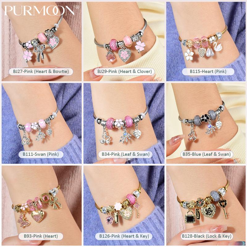 Product Introduction of Purmoon Bracelets Lucky Charm Bangles For Women Handmade Adjustable Bracelets For Girls Gift For Her B111 B113 B114 B115 B116 B117 28