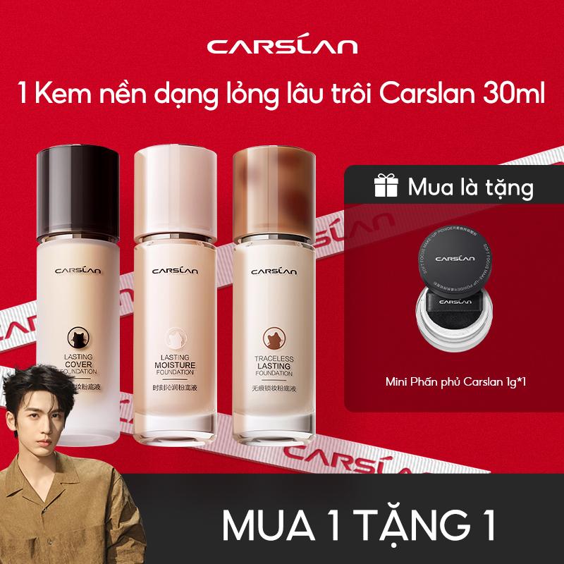 Kem nền dạng lỏng lâu trôi Carslan,Bản nâng cấp kiềm dầu Cố định nền không xuống tông 30ml [Mua 1 Tặng 1] Phấn phủ mini 1g