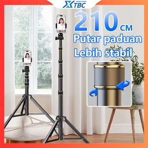 XTBC Tripod 2,1 Meter Besi Plus Mini Ball Head Holder/Tripod Hp Ring Light 2 Meter Live Streaming/Tripod 2,1 Meter/Tripod HP 2M Free Holder U - Tripod Kamera - Tongsis Handphone