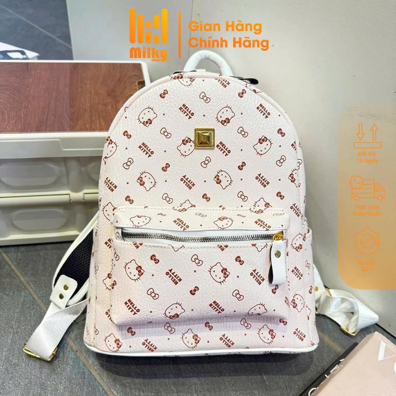  Balo Đi Học Hello Milky da Pu bản 4 màu quai to hàng thời trang Size 40 