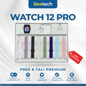 BEETECH SMARTWATCH 12 PRO ORIGINAL GEN TERTINGGI, FREE 8 TALI SUPPORT IOS DAN ANDROID