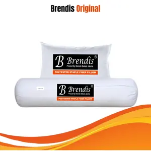 Brendis Original Bantal Guling 1 Set Tidur Hotel Isi Full Silikon 100% Kain Katun Bed sillicon penopang leher