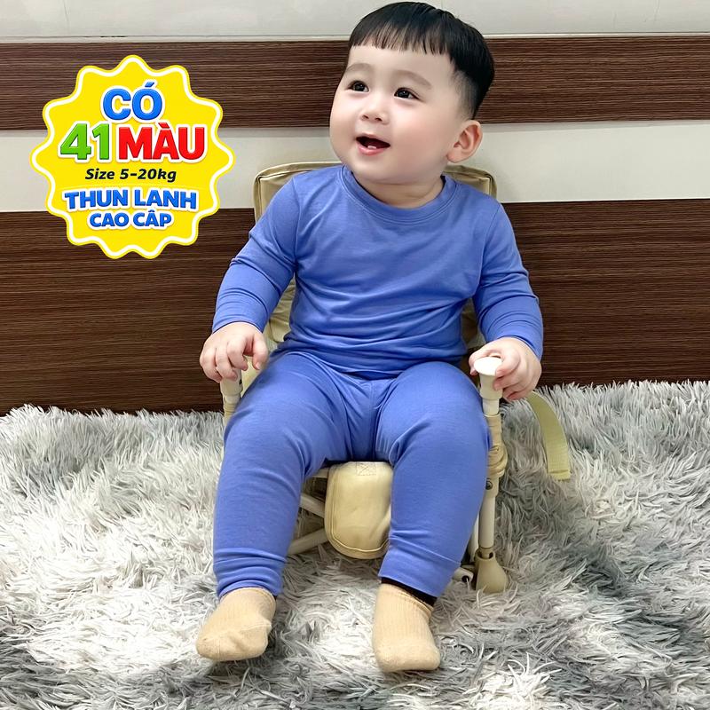 Bộ Đồ Thun Lạnh Áo Tay Dài Quần Dài Cho Bé Trai Bé Gái Trẻ Em (5–20kg) MDKids