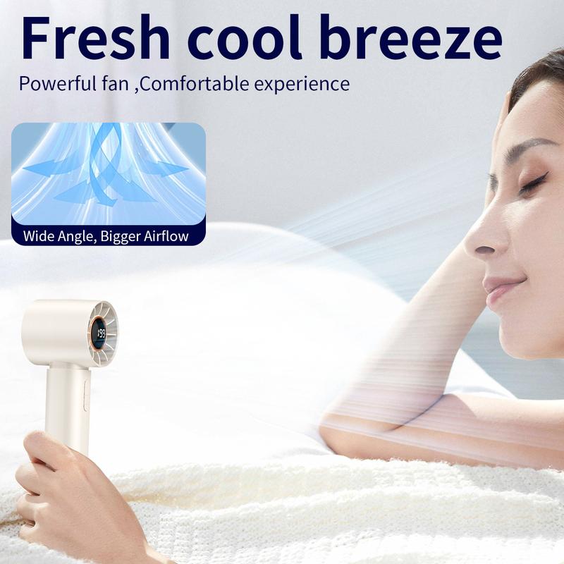 Quạt cầm tay tua bin tốc độ cao, pin dung lượng lớn, quạt tích điện mini 13.000 vòng/phút, gió siêu mạnh rất yên tĩnh 2
