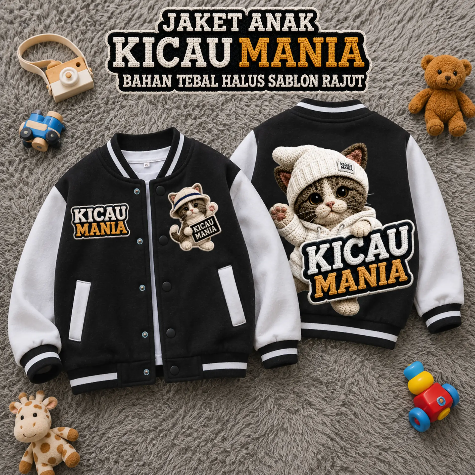 jaket Anak Kicau Mania Bahan Tebal Halus Sablon Rajut