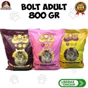Bolt Makanan Kucing 800gr - Makanan Kucing Kering Rasa Tuna Dan Salmon