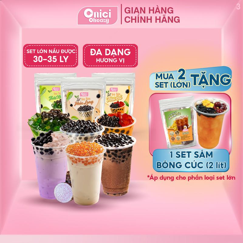 Set Nguyên Liệu Pha Trà Sữa Phúc Long, Thái Xanh, Thái Đỏ (30-35 Ly) BẾP CỦA MẸ ONICI-  kèm Công Thức nấu