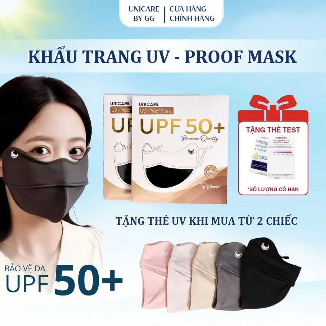 [ SALE ĐÓN HÈ ] Khẩu Trang UV-Proof Unicare Có Gọng | Lụa Băng Mềm Mát | Chống Nắng Che Mặt | Siêu Thoáng Khí