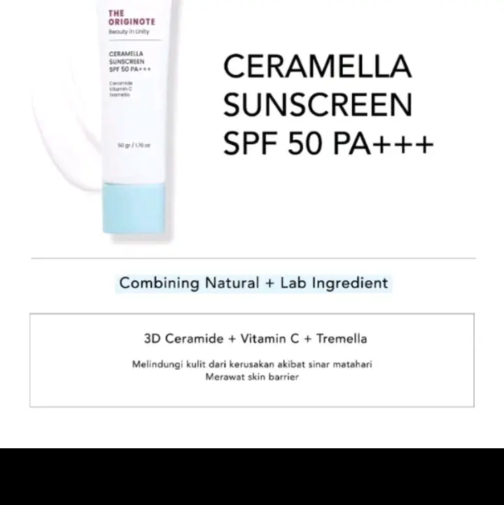 The Originote Ceramella Sunscreen SPF 50 PA+++ Netto 50gr Wajah Ceramide 2