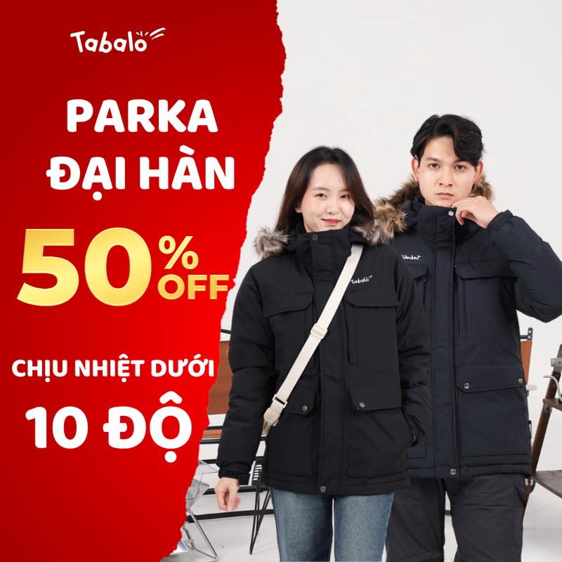 Áo Parka Tabalo Nam Nữ Dáng Dài, Mũ Lông Tháo Rời Jacket