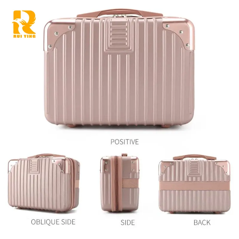 【RUIYING66 Koper.club】A916 Koper murah, tas kosmetik portabel, modis, tas penyimpanan perjalanan, koper untuk gadis, perlengkapan perjalanan wajib, ukuran 12/14/inci. tas make up koper mini lucu Kabin pouch  kosmetik Kantong 5