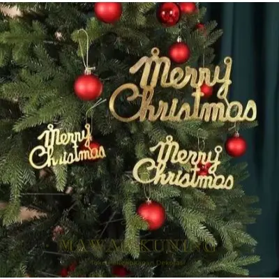 Hiasan Topper Dekorasi Tulisan Merry Christmas Pohon Natal / Christmas Tree
