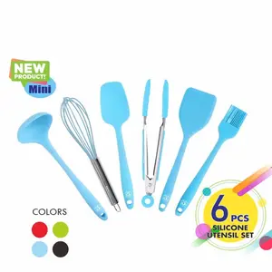 siap kirim - pamosroom mini baking set 6pcs silicone kitchen utensil set mini edition spatula set baking props