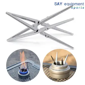 ? Alcohol Stove Pot Stand Portable Water Kettle Holder Detachable Four-corner Kettle Bracket Outdoor Camping Accessories Tool