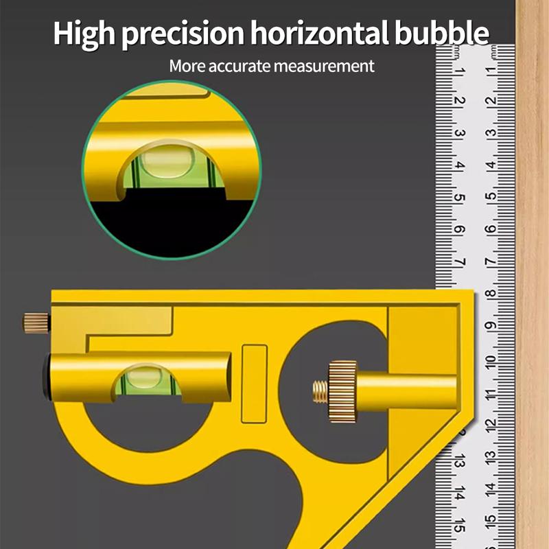 Stainless steel square ruler horizontal right angle ruler 90 degree measuring ruler triangle ruler woodworking ruler multifunctional angle ruler steel ruler 4