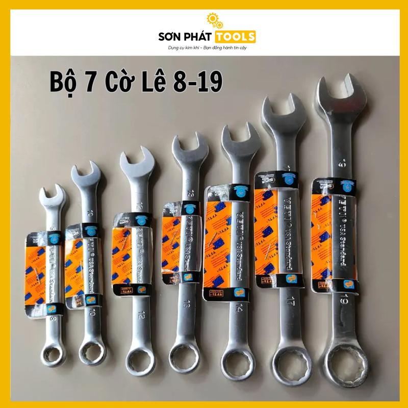 Combo 7 Khóa Cờ Lê 8-10-12-13-14-17-19 Chất Thép CRV Mạ Chrome Chống Han Rỉ -…
