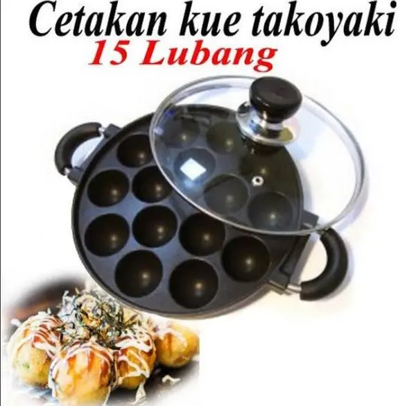 CETAKAN 15 CEKUNG HAPPYCALL/ CETAKAN TAKOYAKI / CETAKAN TELUR Alat Kaca Kue Snack Apem Cake Kitchenware Loyang masak 5