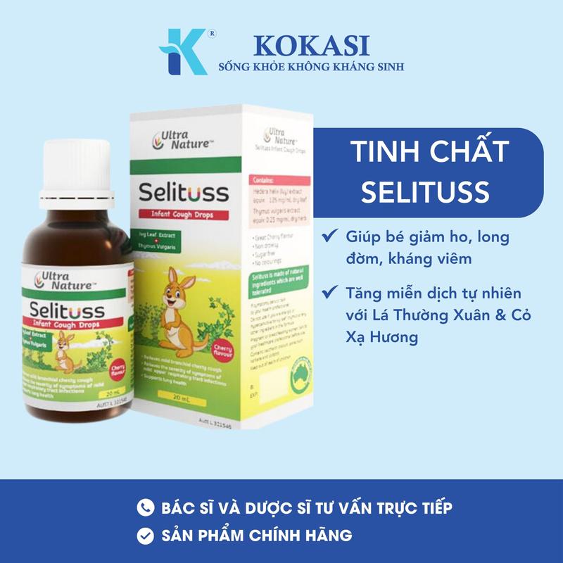   DATE 1 9 2027  Tinh chất Selituss  20ml  – Giúp bé giảm ho long đờm kháng viêm tăng miễn dịch tự nhiên với Lá Thường Xuân & Cỏ Xạ Hương 