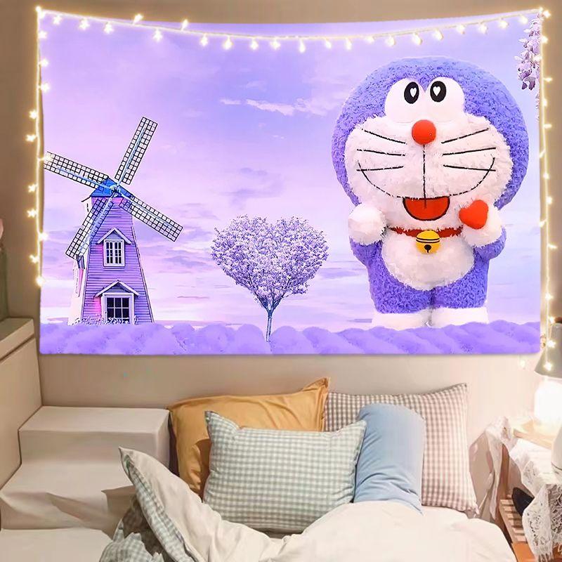 Trang Trí Doraemon Cho Phòng Ngủ Và Phòng Khách, Tranh Tường Vải Bố Trên Tường, Tấm Thảm Vải Treo Trang Trí, Vải Nền Trang Trí (150-130Cm, 150-200Cm) 7