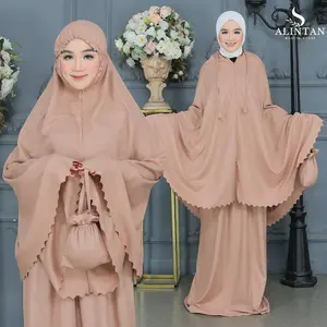 Alintan Muslim Store | Mukena Travel Mini Laser Cut 2in1 Katun Grade A Free Tas Pouch Terbaru