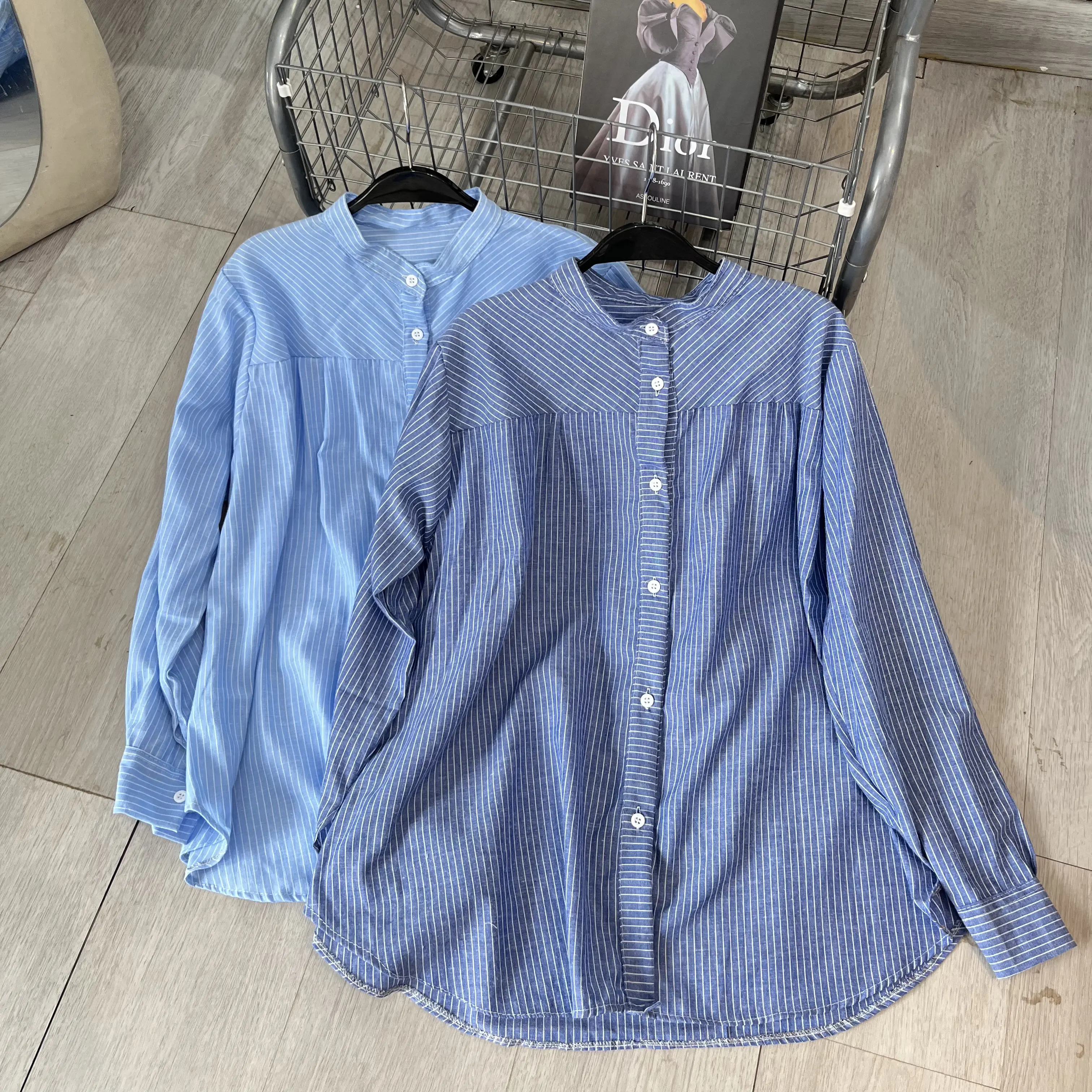 Tasya Kemeja Wanita Salur Striped Katun Premium Basic Casual Formal Terbaru Lengan Panjang Adem Nyaman Stylish Kerja Kuliah Kantor Muslim - HyShine Shirt