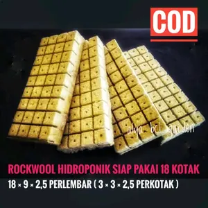 ROCKWOOL HIDROPONIK SIAP PAKAI 18 KOTAK 3 × 3 × 2,5 CM