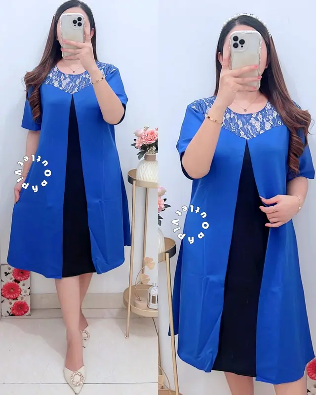 Dress Scuba - Pakaian Natal - Dres Pesta Wanita 3