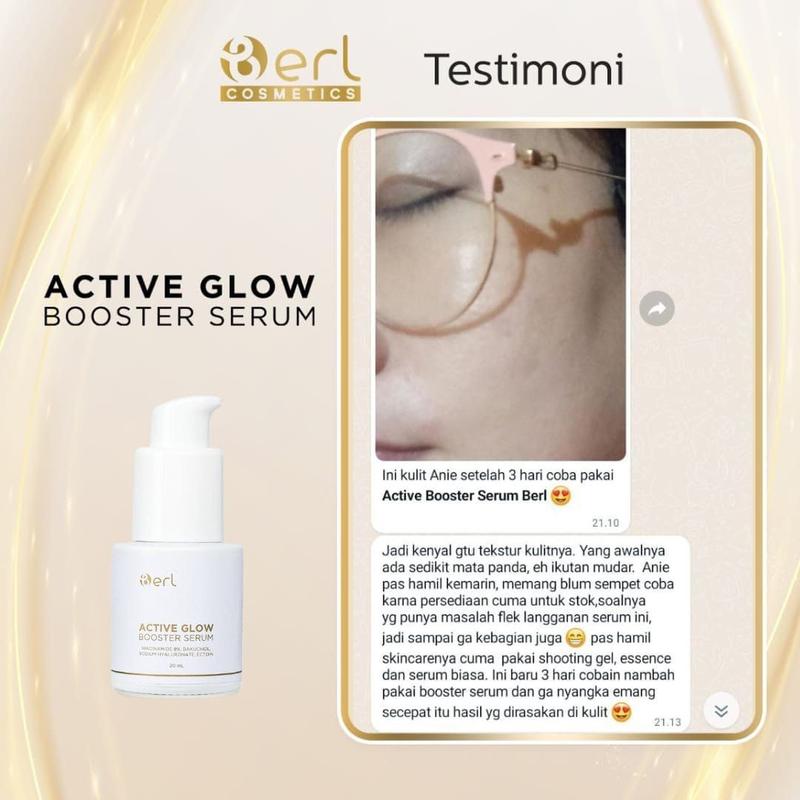 B Erl Active Glow Booster Serum (DOKTIF APPROVED) Mencerahkan Wajah Aging Pencerah Dark Perawatan 6