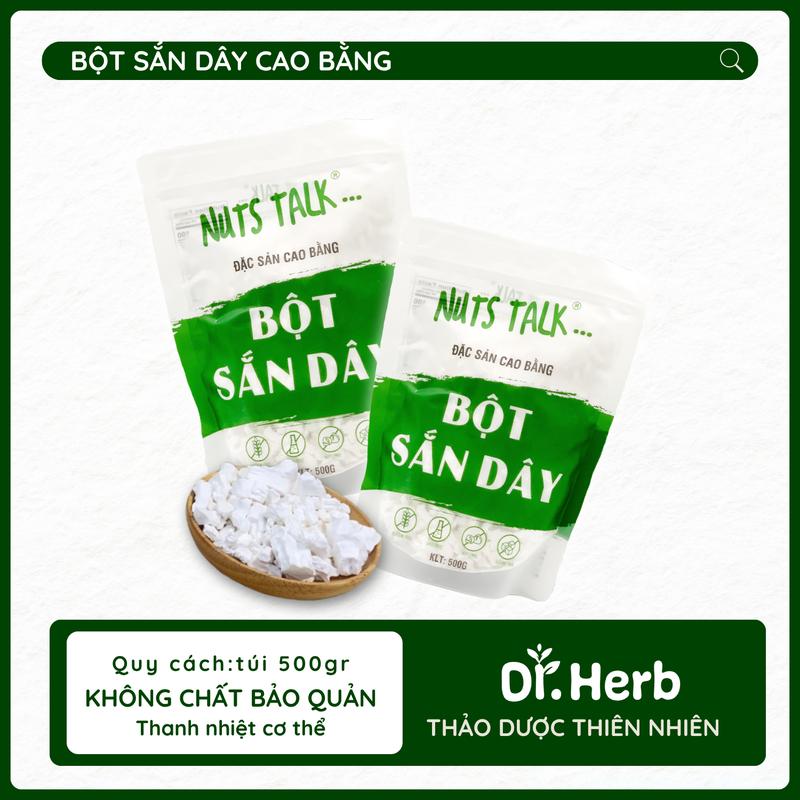 Bột Sắn Dây Cao Bằng Nutstalk 500gr Thanh Nhiệt Không Chất Bảo Quản Túi 500gr