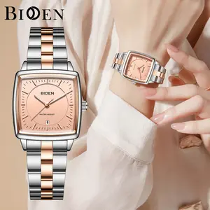 【003 Harga telah diganti, cepat beli】BIDEN Jam Tangan Wanita Couple Anti Air Original Kalender Full Luminous Tali Stainless Steel Jam Tangan Cewek  YN0584L-W