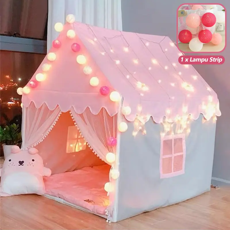 Pink + Lampu bola berwarna 3 m