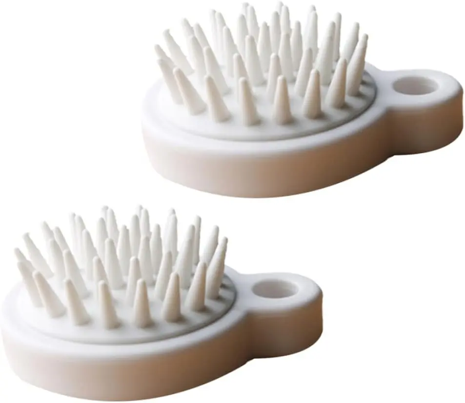 Silicone Scalp Japanese Shampoo Head Massage Silicone Head Scrubber Scalp Washing Brush Shower Scalp Brush Scalp exfoliator Brush White Hair Cleaning Brush