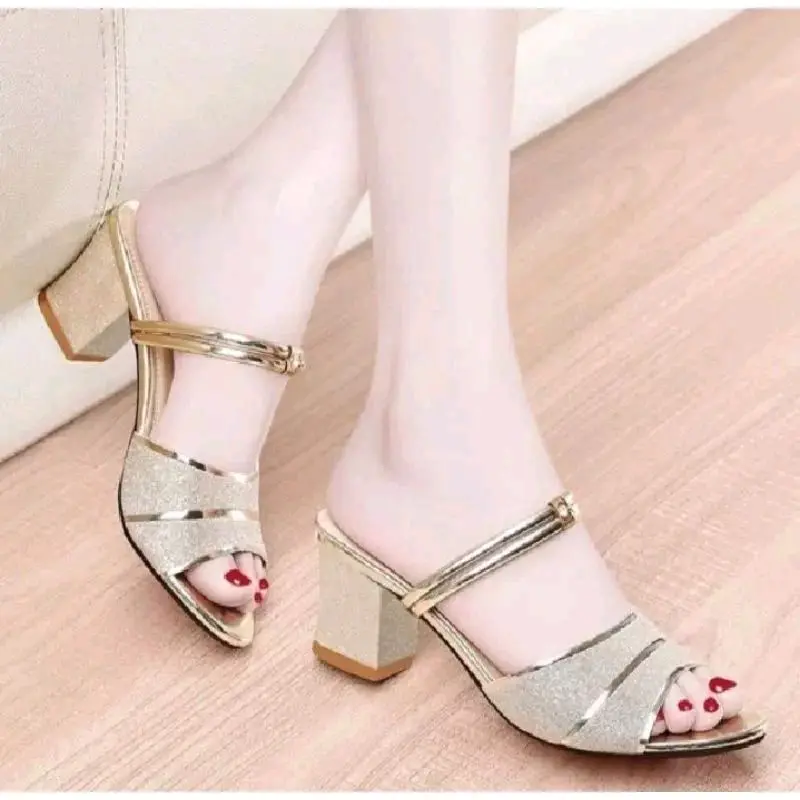 Sendal heels wanita pesta mewah Sendal wanita terbaru Sandal sepatusandalbuatjalanjalan sepatu belakang terbuka ori