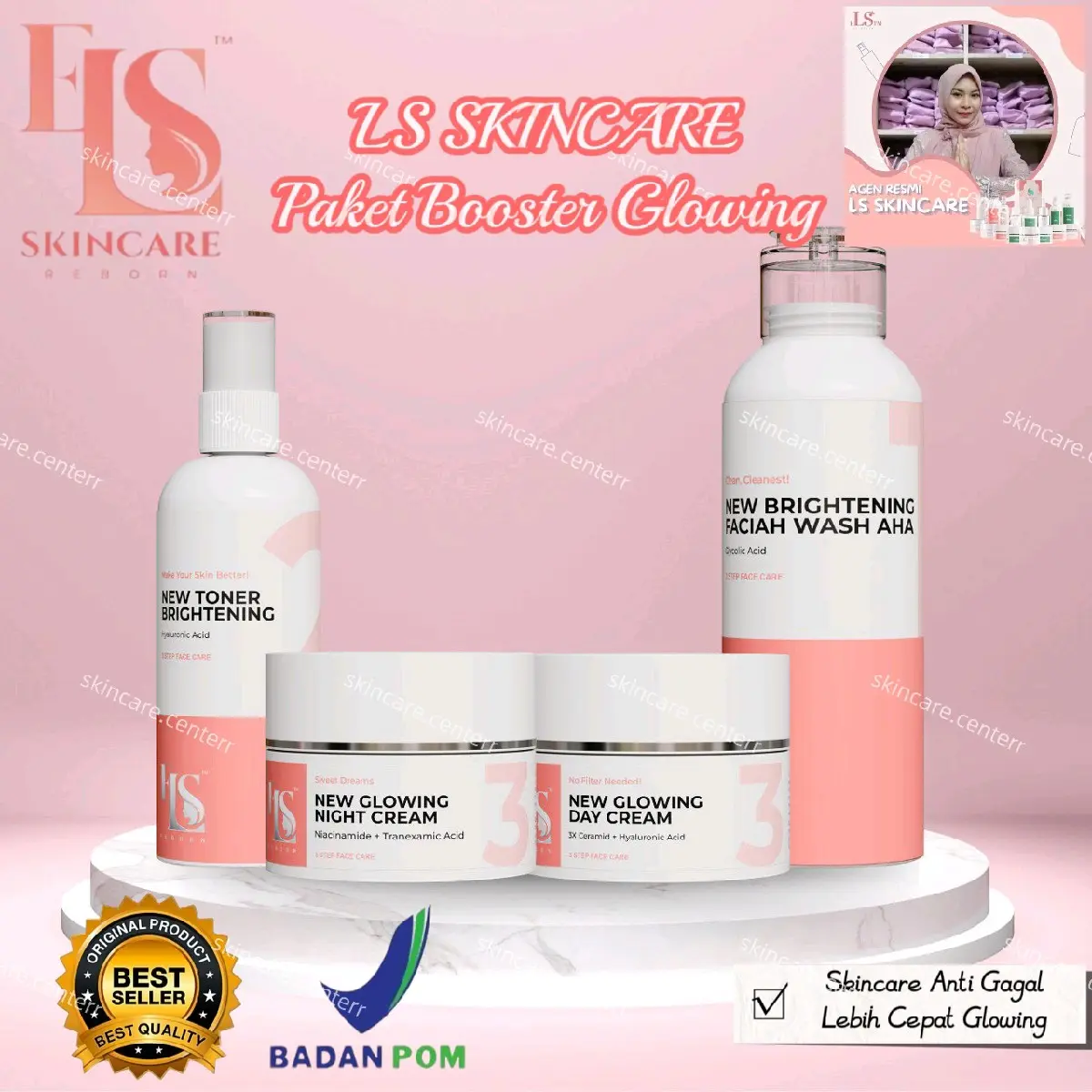 Perawatan Wajah LS Skincare Paket Booster Original untuk Kulit Kering, Normal, Berminyak & Kusam - Berjerawat, Facial, Mencerahkan