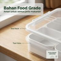 Gambar <COD> Kotak Penyimpanan Makanan Storage Toples Box Persegi Kulkas Transparan Wadah Serbaguna Buah & Sayuran (SN-E2) - White dari Loyal Bosque Official Shop Kota Administrasi Jakarta Utara 4 Tokopedia