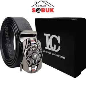 Ikat pinggang Pria Import Fashion Belt Sabuk Cowo Gesper Pria Wanita Kulit Men Belt Diamond Berputar Elegan