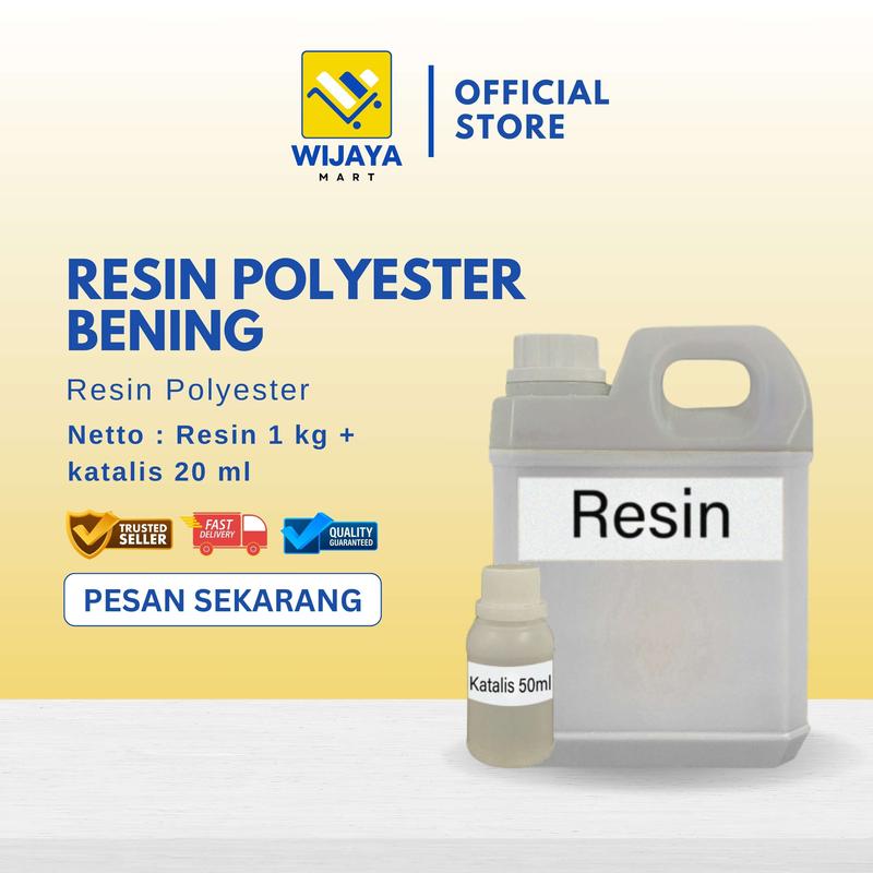 Resin Polyester Bening 1 Kg + Katalis 20 Ml: High-Quality Polyester ...