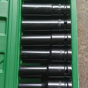 Impact Socket Set 10Pcs 8-24MM  CR-V Panjang Mata Sock Impact 1/2 Inch Kunci Socket Extention Impact Socket