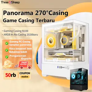 TSN Casing Pc Gaming mini itx Case Pc Komputer micro m Atx Cube Gaming N100 with Tempered Glass Case matx CPU Free kios komputer pc cassing Garansi 1 Tahun.